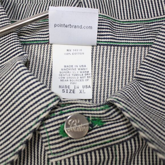 XL PointerBrand LCKing HickoryStripe ChoreCoat DoubleNeedle GreenStitch USA - Picture 8 of 16